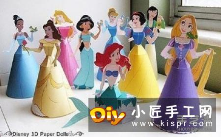 迪士尼公主折纸图样 折纸迪士尼公主展开图