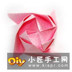 折纸花的教程之漂亮双缤玫瑰的折法图解