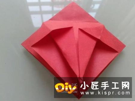 折纸花的教程之漂亮双缤玫瑰的折法图解