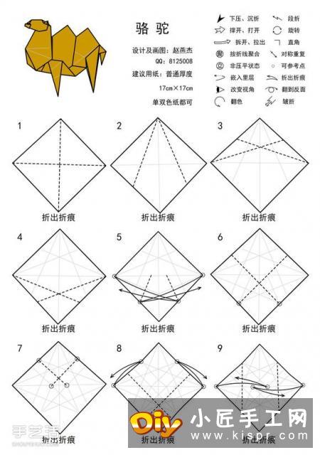 如何折纸骆驼图解教程 双峰骆驼的折法步骤图