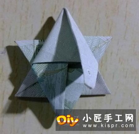 一元纸币折纸六角星 复杂纸币六角星星折法