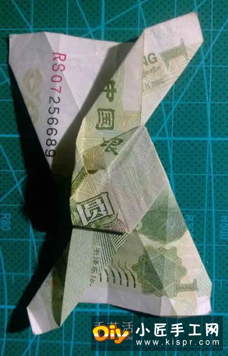 六角徽章的折法图解 一元纸币折纸六角徽章