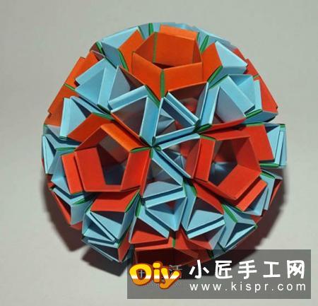 手工折纸Snapology球 用纸条折球体步骤图解