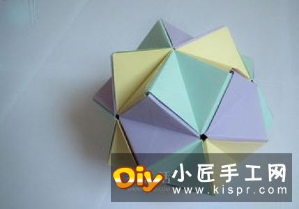 立体组合刺球的折法 带刺花球的折纸图解