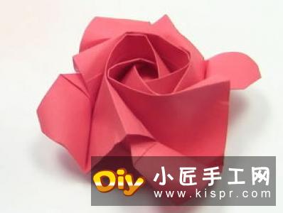 新川崎玫瑰折法图解 手工折纸新川崎玫瑰步骤