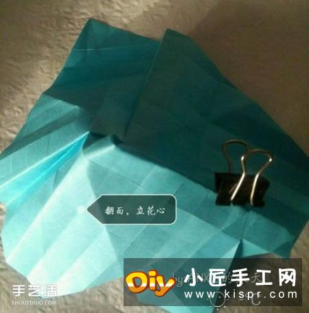 新川崎玫瑰折法图解 手工折纸新川崎玫瑰步骤