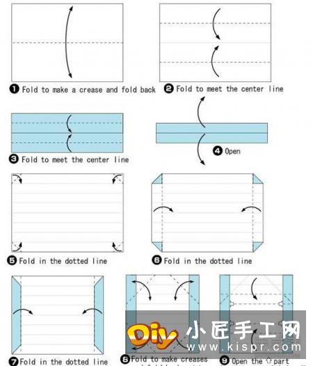 有盖长方形笔盒的折法 折纸项链包装盒图解