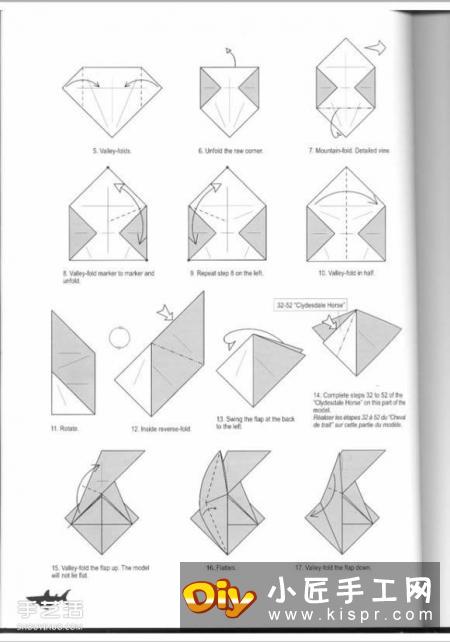 超复杂折纸鲨鱼图解 立体鲨鱼的折法详细步骤