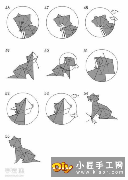 可爱立体折纸猫图解 手工猫的折纸方法步骤