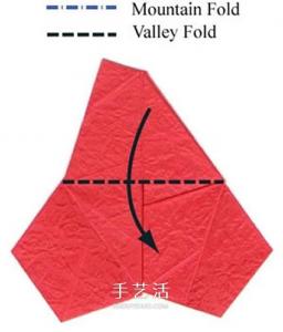 五瓣玫瑰花的折法图解 手工折纸五瓣玫瑰步骤