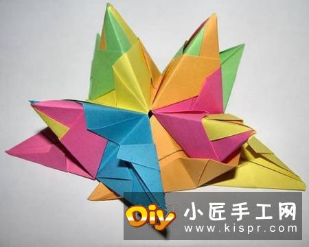 立体星星的折法图解 折纸星星花球的步骤图