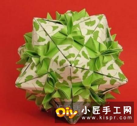 春意盎然的花球！手工折纸立体纸花球的教程