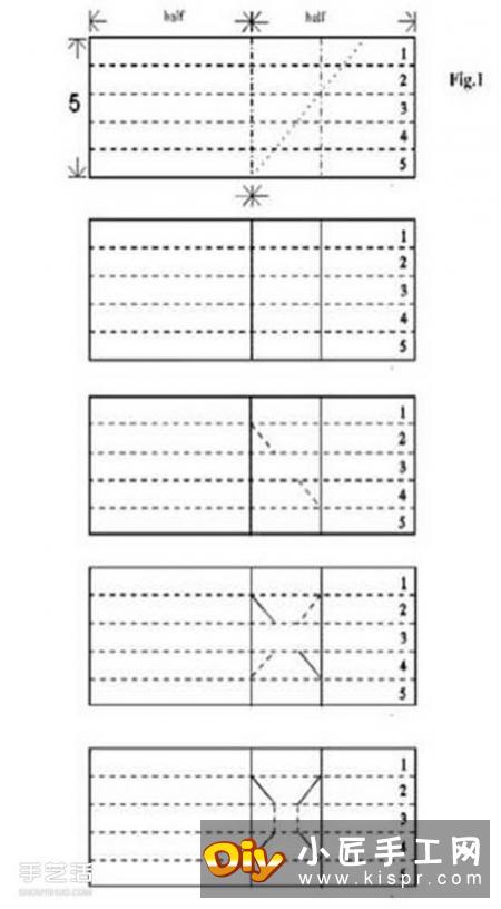 孔明锁的折纸方法图解 手工折鲁班锁的折法