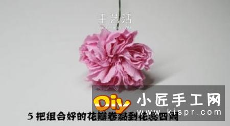 皱纹纸玫瑰花的做法 皱纹纸简单制作玫瑰花