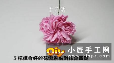 皱纹纸玫瑰花的做法 皱纹纸简单制作玫瑰花