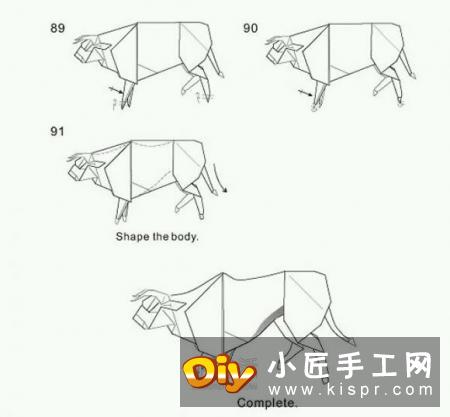 立体十二生肖牛的折法 逼真立体牛的折法图解