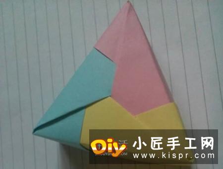 三角形纸盒折法带盖 折纸三角盒子图解教程