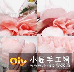 大型皱纸花的做法步骤 手工皱纸花的折法图解