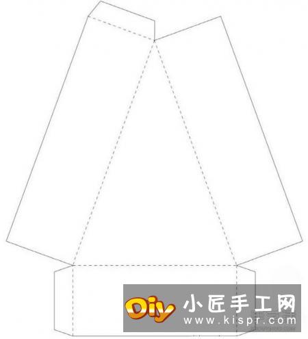 三角形点心盒的折法 折纸三角形点心盒展开图