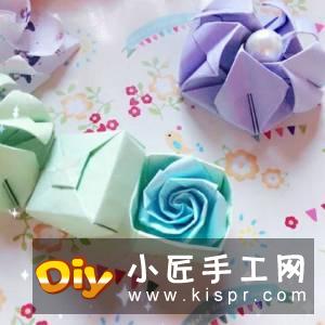 手工折四角收纳盒的折法 漂亮垃圾盒折叠图解