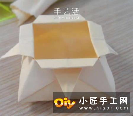 简单又漂亮！手工折纸花型垃圾盒的视频教程