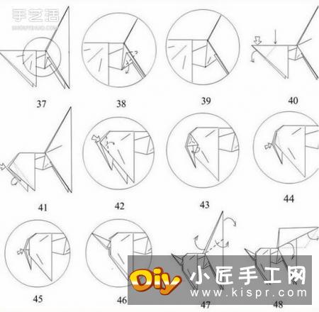 手工折纸马图解教程 立体马的折法详细步骤图