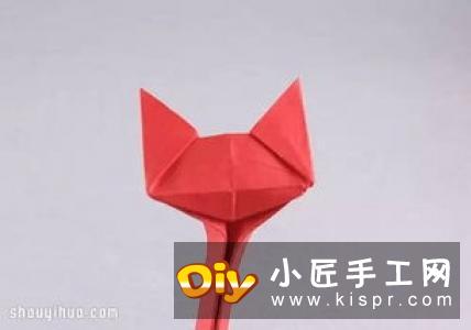 简单立体猫咪的折法 幼儿折纸立体猫咪图解