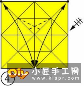 手工折四角收纳盒的折法 漂亮垃圾盒折叠图解