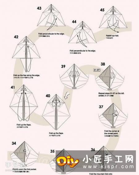 复杂花栗鼠的折纸方法 手工折纸花栗鼠详解