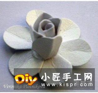 硬纸片折纸玫瑰花的方法 玫瑰花的折法步骤图