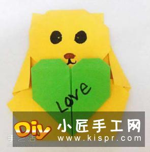 小熊折纸图解教程 传情可爱小熊的折法步骤