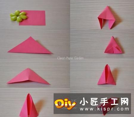 简单又很漂亮的纸花 手工八瓣花的折纸图解