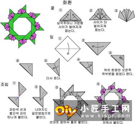 三角插飞镖制作图解 漂亮花环用三角插做