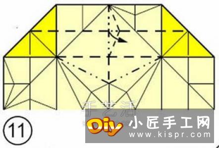 手工折四角收纳盒的折法 漂亮垃圾盒折叠图解