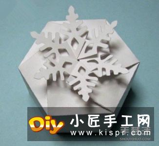 圣诞节礼盒包装制作 漂亮雪花纸盒的折法图解