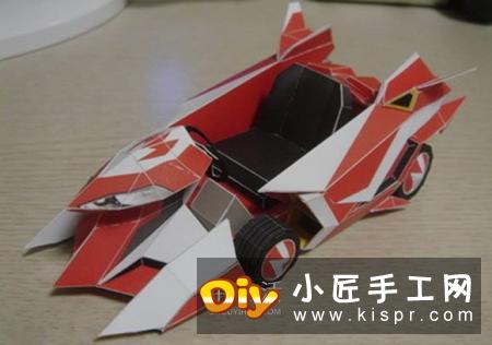 尖锋SR跑车纸模型图纸 卡纸做跑车模型展开图