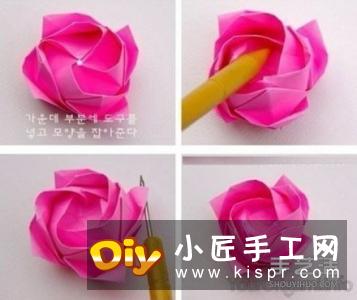 漂亮纸玫瑰的折法图解 折纸玫瑰花的步骤图
