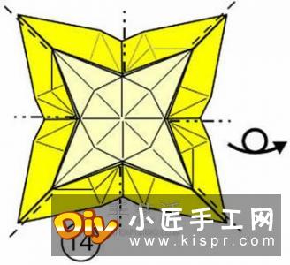 手工折四角收纳盒的折法 漂亮垃圾盒折叠图解