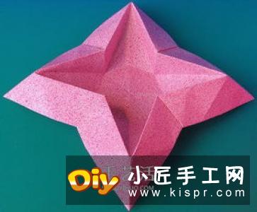 手工折四角收纳盒的折法 漂亮垃圾盒折叠图解