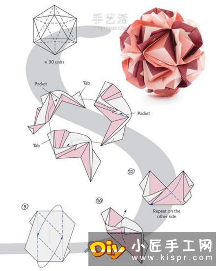 立体纸花球组件的步骤1-8