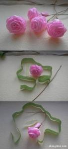 皱纹纸手工制作玫瑰花 做成超美的装饰插花