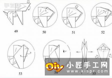 手工折纸马图解教程 立体马的折法详细步骤图