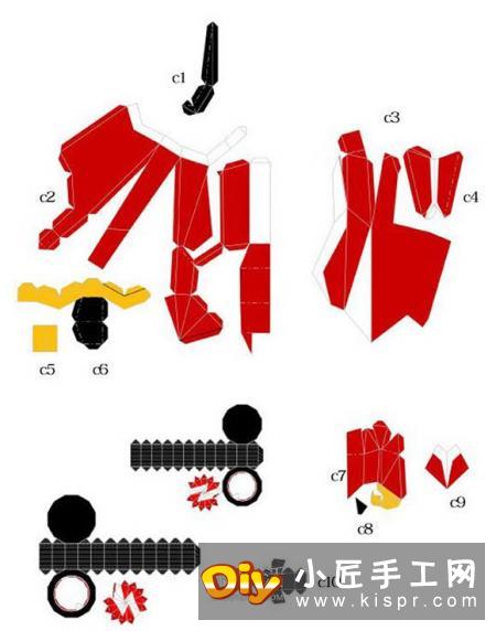 尖锋SR跑车纸模型图纸 卡纸做跑车模型展开图