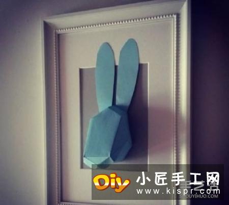 折纸立体兔头的方法 立体兔子的头的折法图解