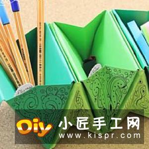 六孔笔筒筒体的折纸步骤图