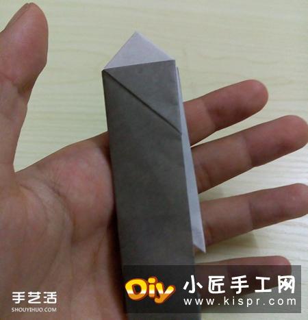 折纸折叠小刀的折法 手工折可折叠弹簧刀图解