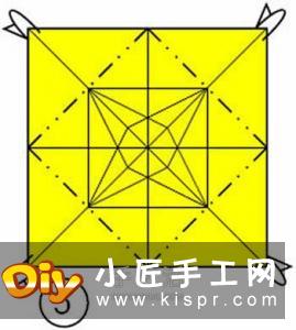 手工折四角收纳盒的折法 漂亮垃圾盒折叠图解