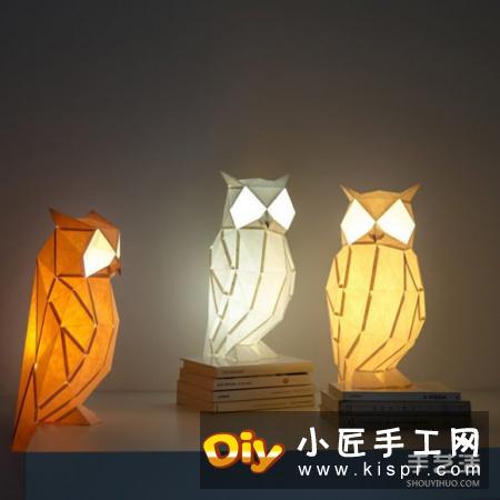 受折纸艺术的启发 可自己组装的纸糊动物灯具
