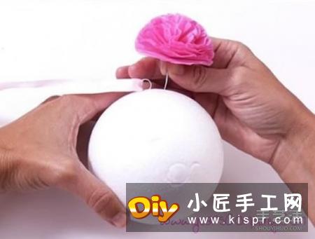 婚礼用纸花球的制作方法 纸花球的做法图解
