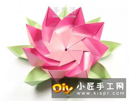 折纸八瓣莲花的视频教程 包括花瓣和叶子折法